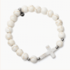 STRĀ Cat Beaded Bracelet- Cross-Howlite Beaded Bracelet- Donates 10 Meals to Help Feed Hungry Stray Cats