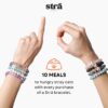 STRĀ Cat Beaded Bracelet- Silver- White Tiffany Blue Beaded Bracelet- Donates 10 Meals to Help Feed Hungry Stray Cats - Image 3