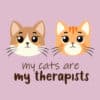 My Cats Are My Therapists Standard Tee Light Pink - Image 2
