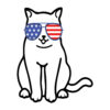Patriotic Cool Kitty Standard Tee White - Image 2