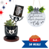 Fund 50 Meals for $25.00 and Get A FREE Heavenly Paws: ‘Sometimes God Sends Angels’ Wooden Sign and Forever in My Heart Cat Paw Wing Garden Pot with Angel Wing Photo Stake