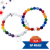 Fund 50 Meals for $25.00 and Get 2 FREE STRĀ Cat Beaded Bracelets- Rainbow Bridge Natural Stone Rainbow Bracelet and Rainbow Bridge Howilte & Crystal Stone Bracelet