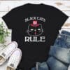 Black Cats Rule Patriotic Standard Tee Black