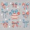 Patriotic Paw & Bows Standard Tee Heather Grey - Image 2