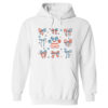 Patriotic Paw & Bows Hoodie White