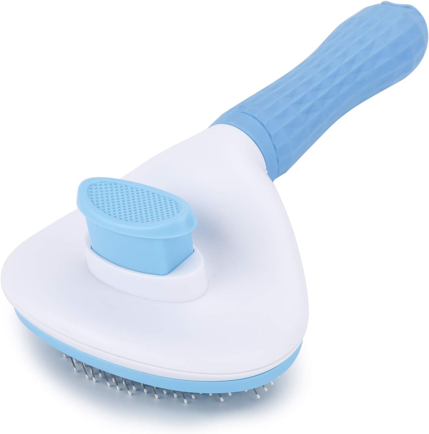 Slicker cat brush self-cleaning