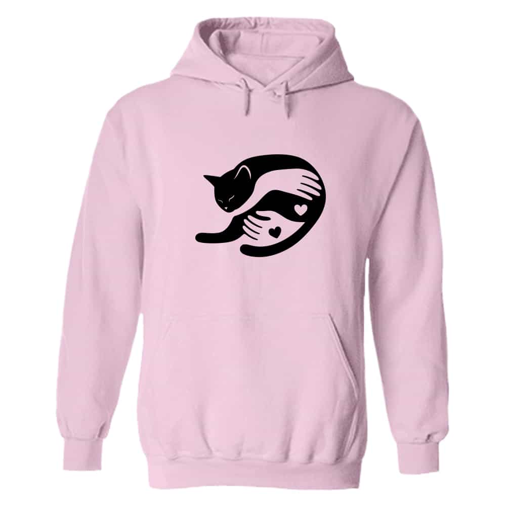 Kitty Cat Hugs Hoodie Light Pink