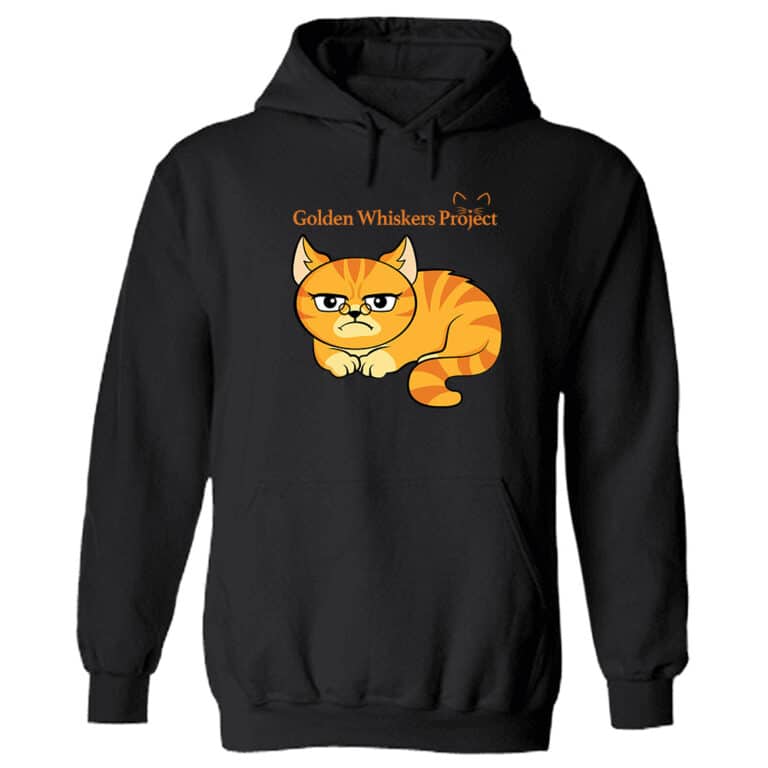 Golden Whiskers Project Grumpy Cat Hoodie Black - Help Save a Senior Cat