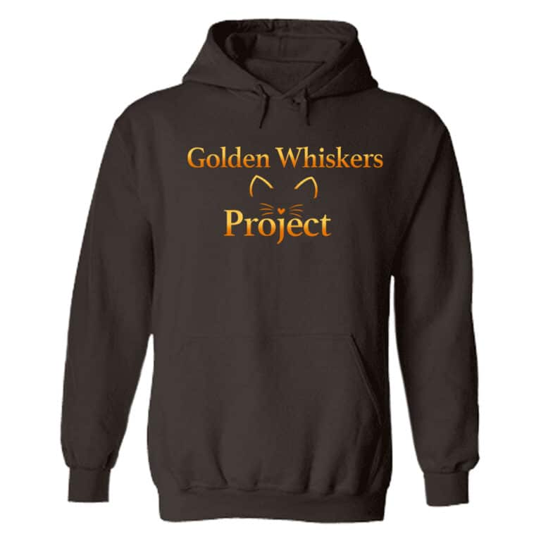 Golden Whiskers Project Golden Face Hoodie Brown - Help Save a Senior Cat