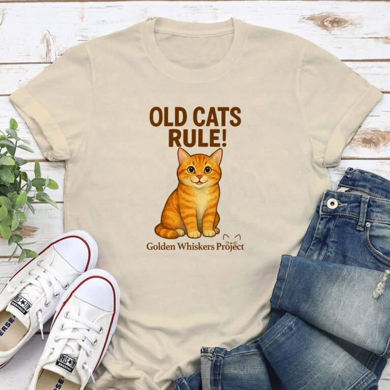 Golden Whiskers Project Old Cats Rule Standard Tee Tan