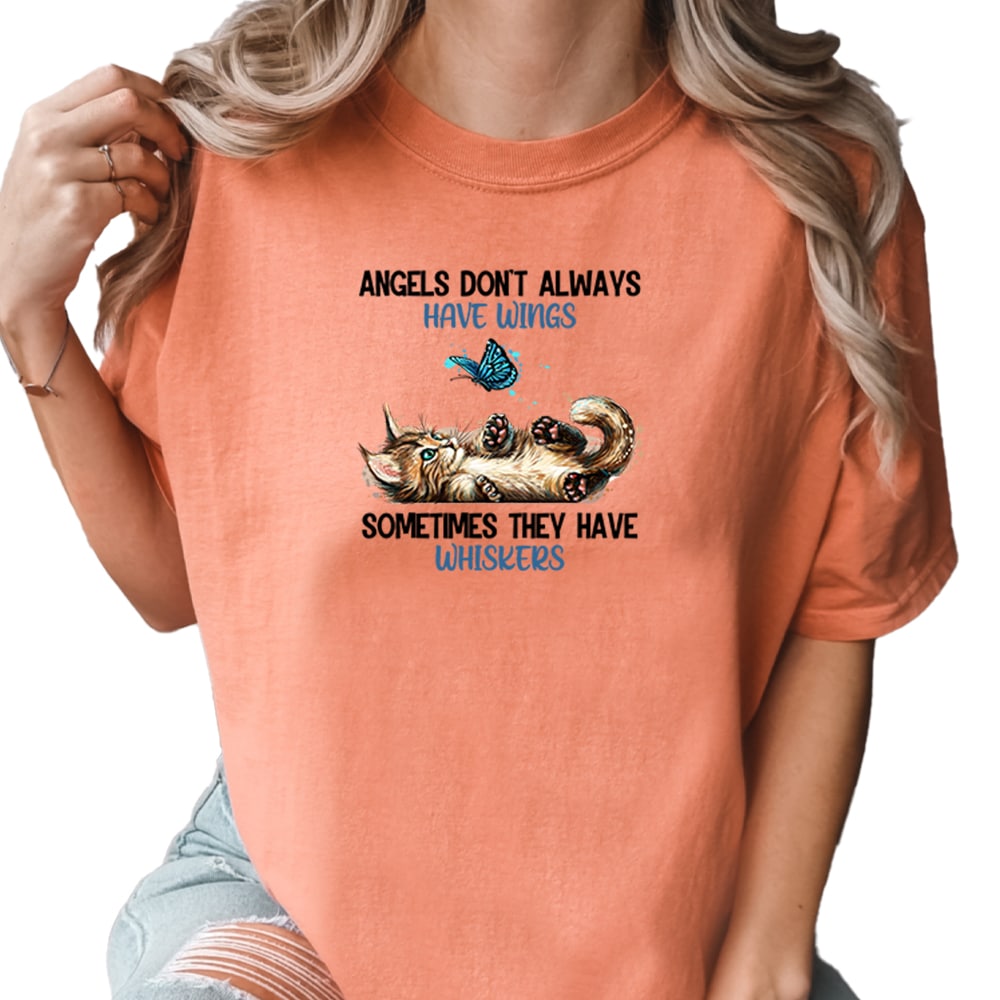 Comfort Colors Angels Don't Always Have Wings Vintage Washed Tee - Terracotta