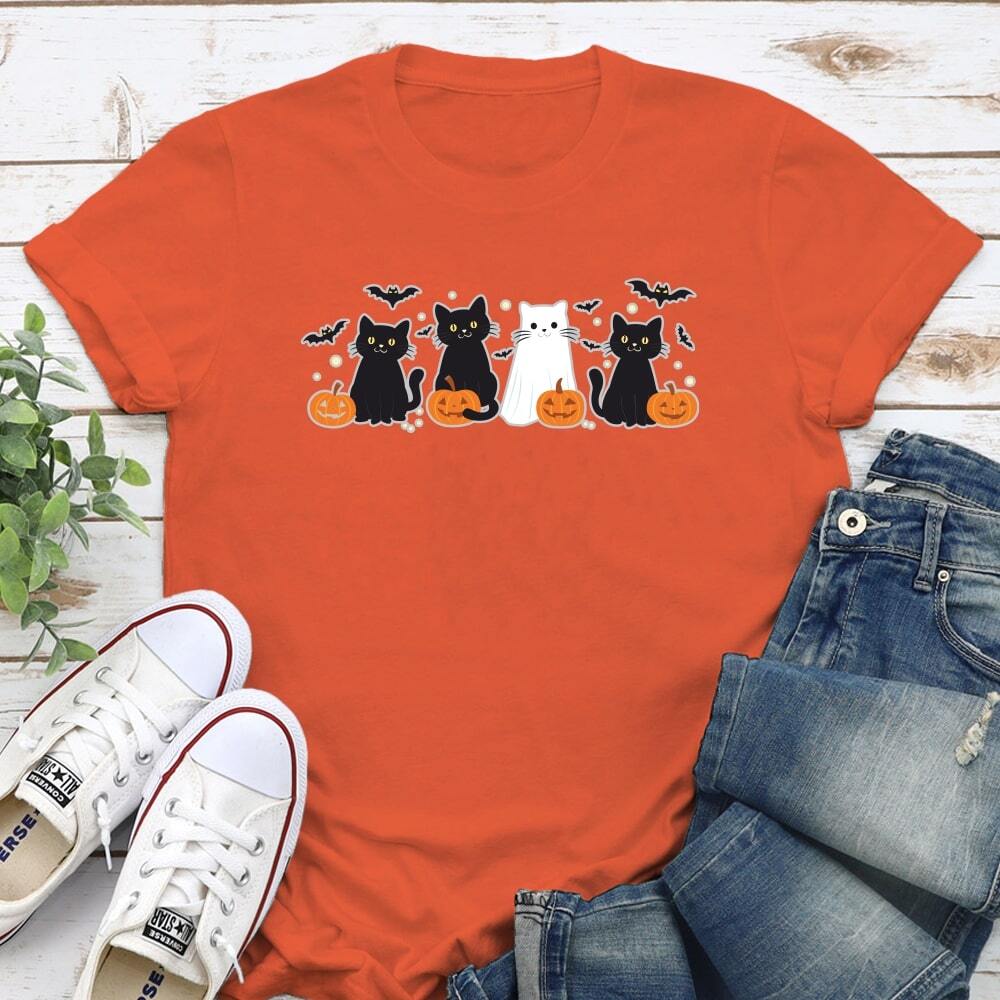 Pumpkin Cats Standard Tee Orange