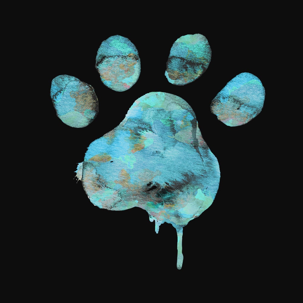 Watercolor Paw Green Sweatshirt Black - Image 2