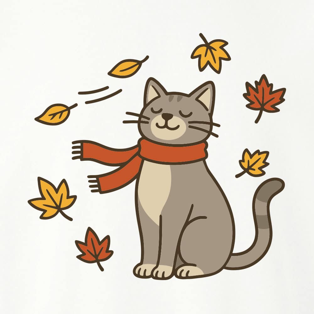 Autumn Leaves Cat Hoodie White - iHeartCats.com