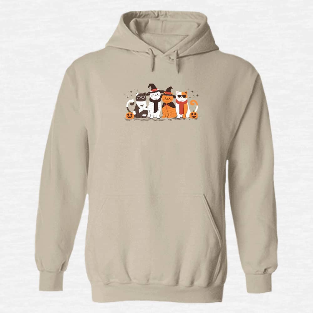 Fun Kitty Halloween Hoodie Sand