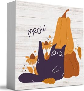 Fall Decorations for Home Farmhouse Cute Fall Cat 