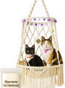 KARCEEY Hanging Cat Bed Macrame Cat Hammock