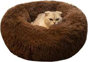 BODISEINT Modern Soft Plush Round Pet Bed for Cats 
