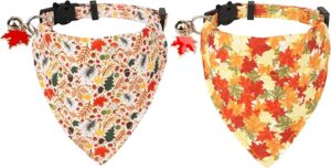 ADOGGYGO Fall Cat Collars Breakaway with Removable Bandana