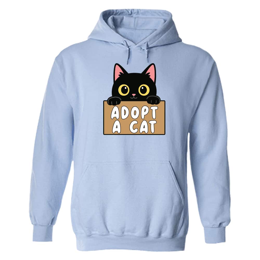 Adopt A Black Cat Hoodie Light Blue