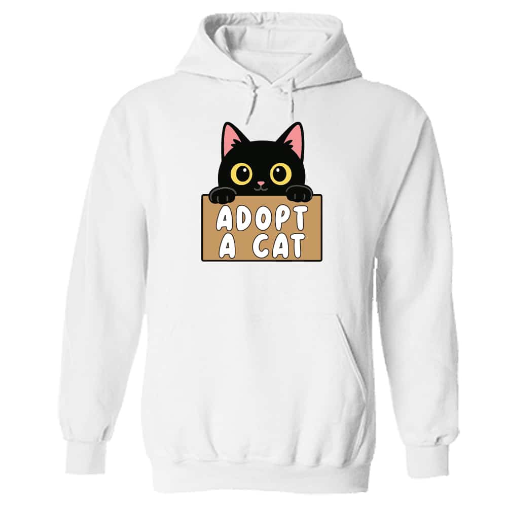 Adopt A Black Cat Hoodie White