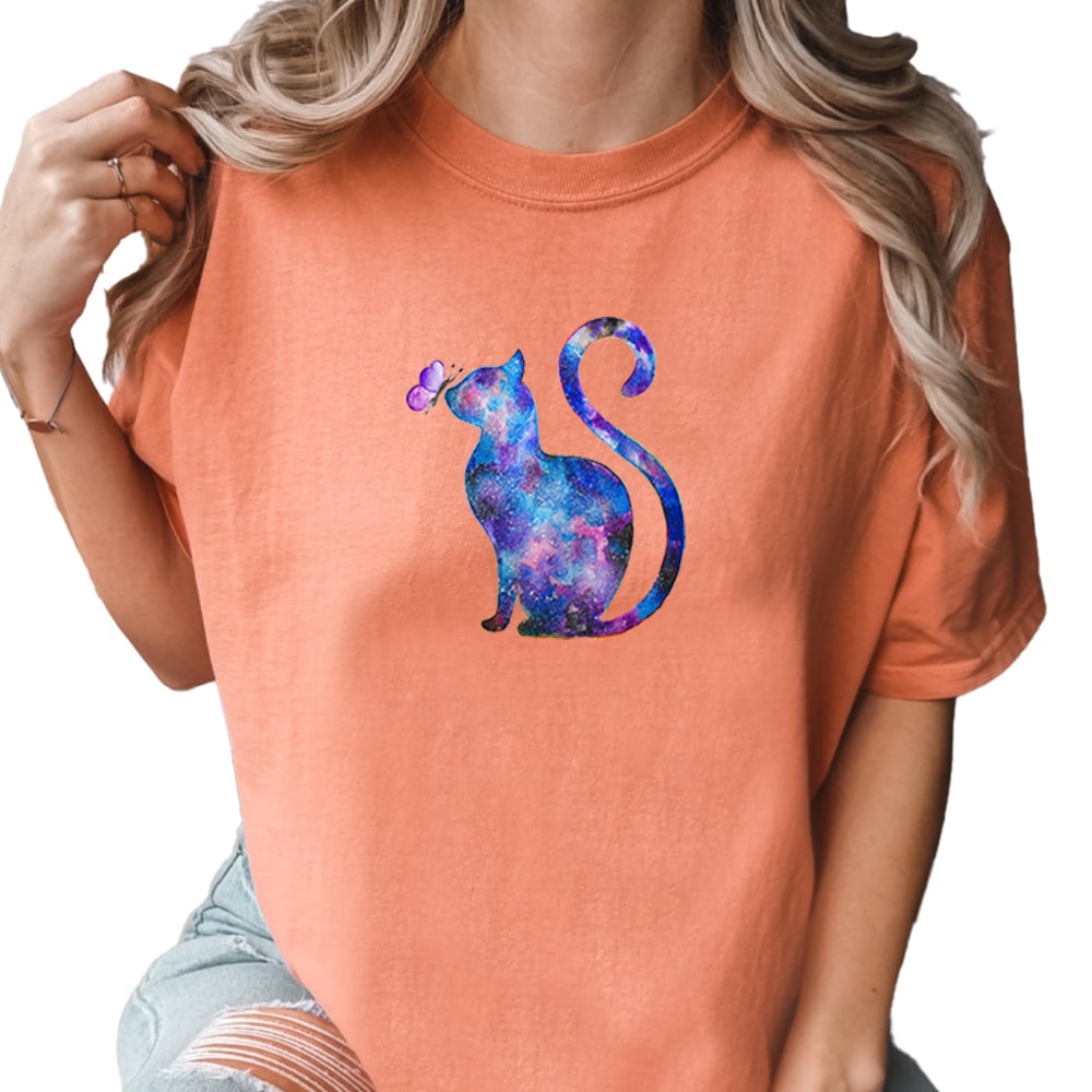 Comfort Colors Artisan Kitty & Butterfly Vintage Washed Tee - Terracotta