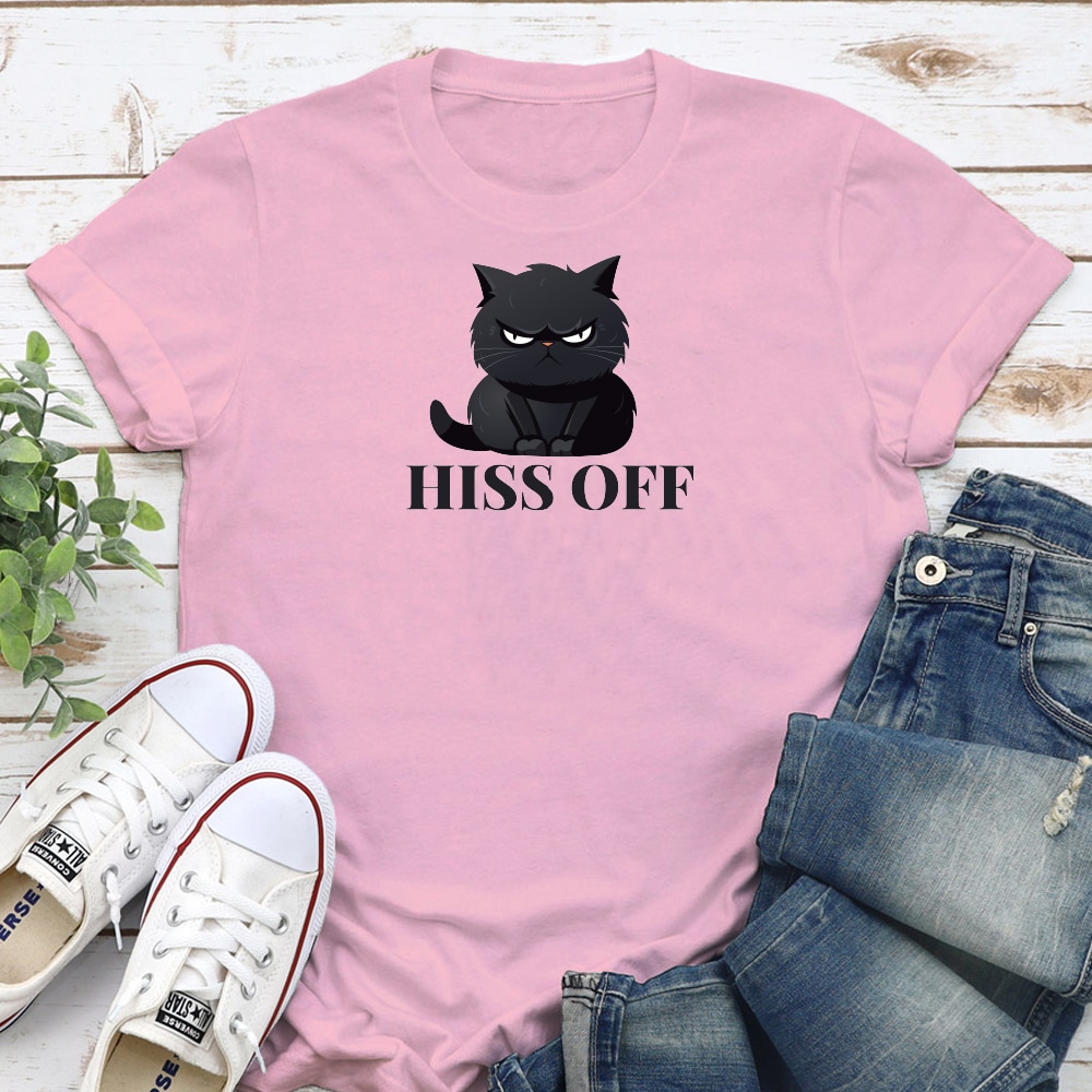 Hiss Off Standard Tee Light Pink