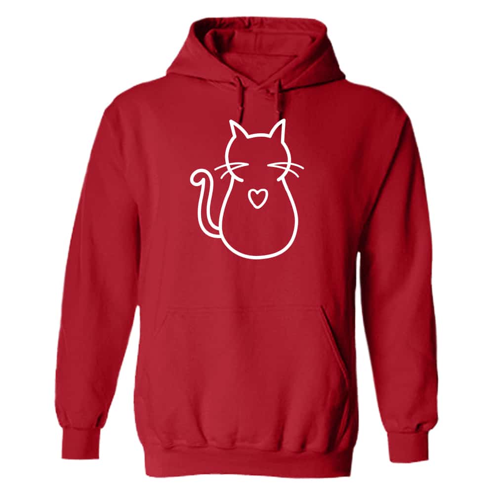 Kitty Heart Hoodie Red