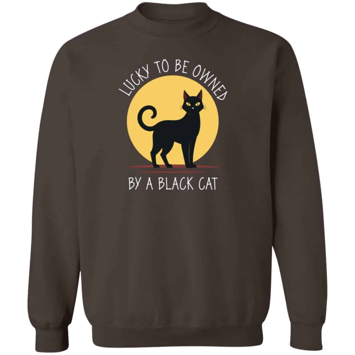 Lucky To Be Owned By A Black Cat Sweatshirt Brown