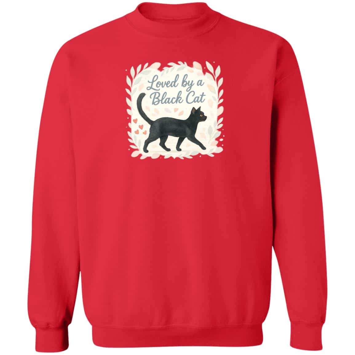 Loved By A Black Cat Sweatshirt Red