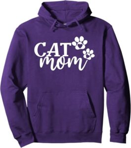 Cat Mom, Cat Paws Cat Lover Women Girls Funny Cute Cat Pullover Hoodie