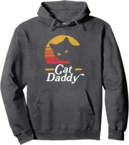 Cat Daddy Vintage Eighties Style Cat Retro Distressed Pullover Hoodie