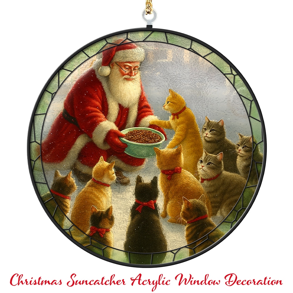 Second Chance Movement™ Santa’s Light Of Hope Plexiglass Sign – Handcrafted Acrylic Cat Window Ornament