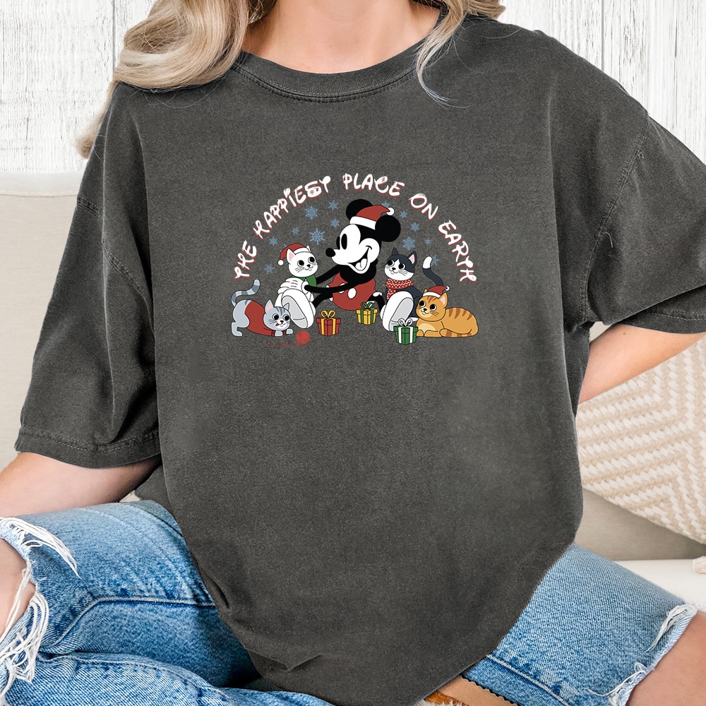 Comfort Colors Happiest Place On Earth Holiday Vintage Washed Tee - Pepper