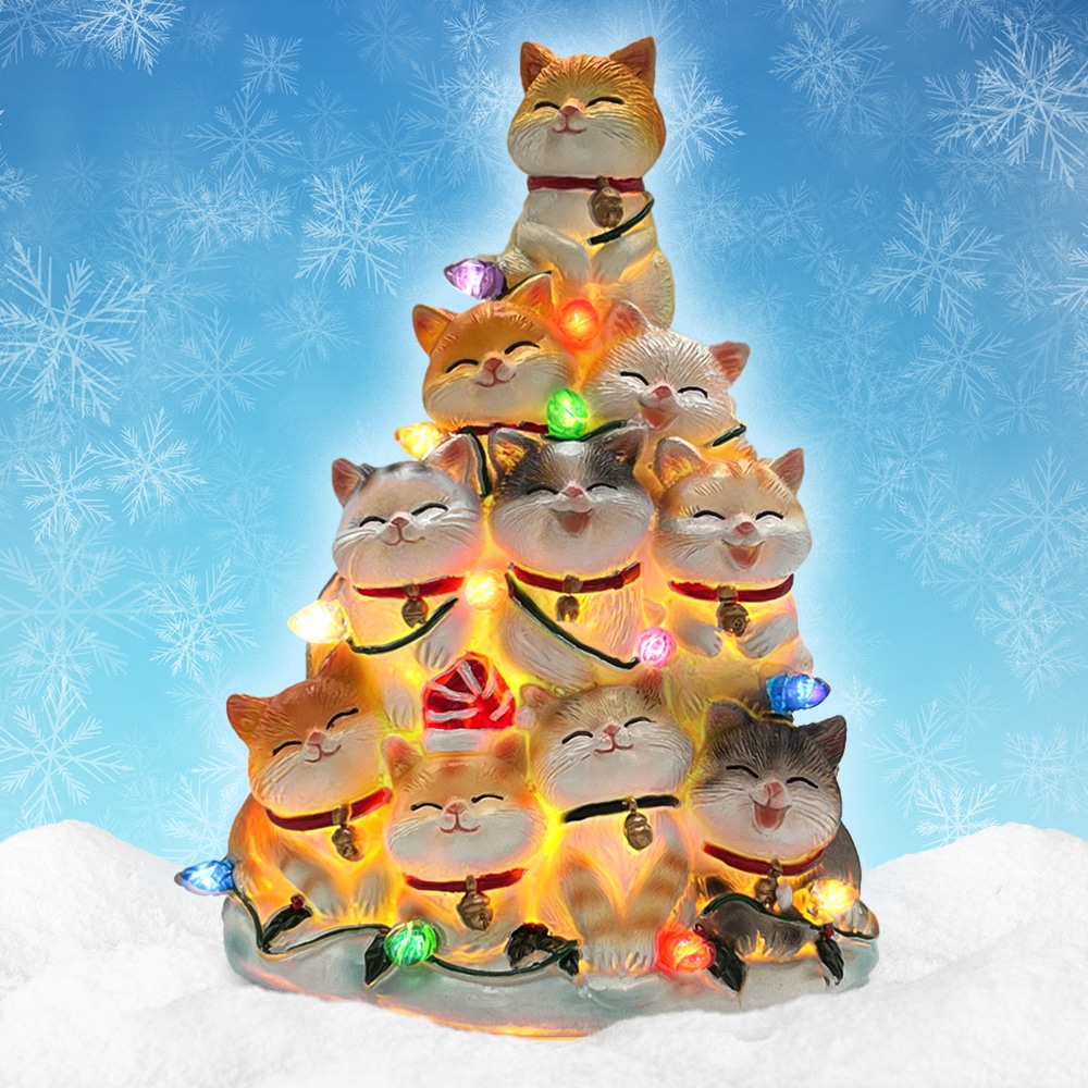 Pre-Order Ships Nov 1st-15th Kitty Christmas Tree with Lights
