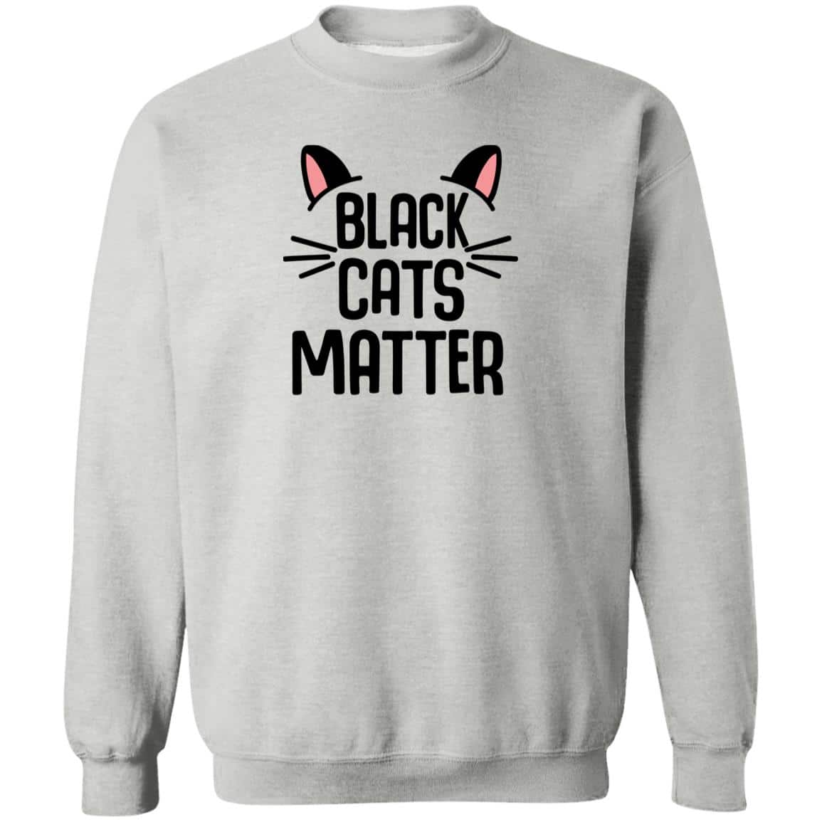 Black Cats Matter Cute Sweatshirt Heather Grey