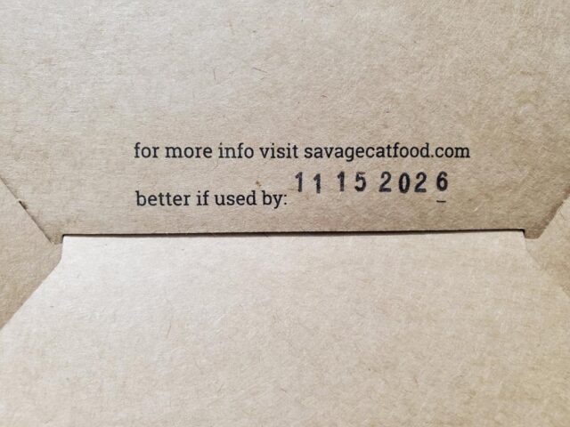 Savage Cat Food lot number recall
