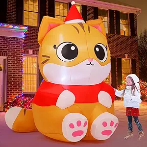 GOOSH 6 FT Christmas Cat Inflatable