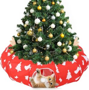 Cat Tunnel Bed Under Christmas Tree