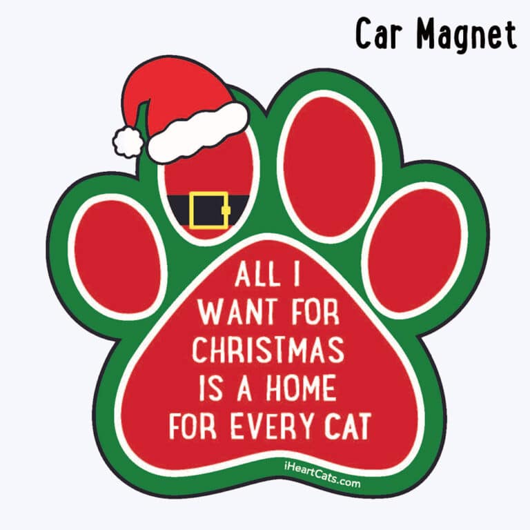 All I Want For Christmas is a Home For Every Cat Magnet - Great for Kitchen Fridge,  Home Decor