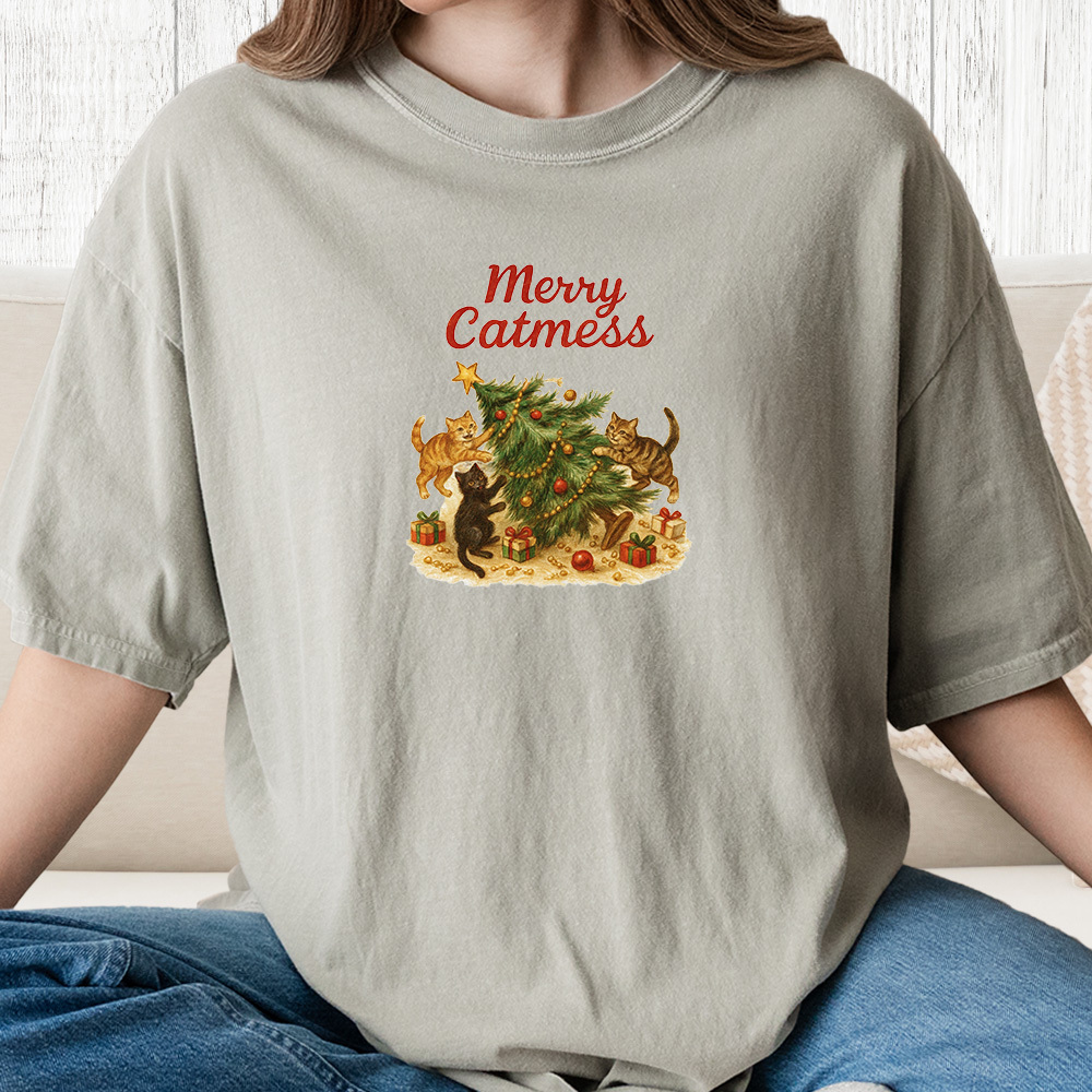 Comfort Colors Merry Catmess Vintage Washed Tee - Sandstone