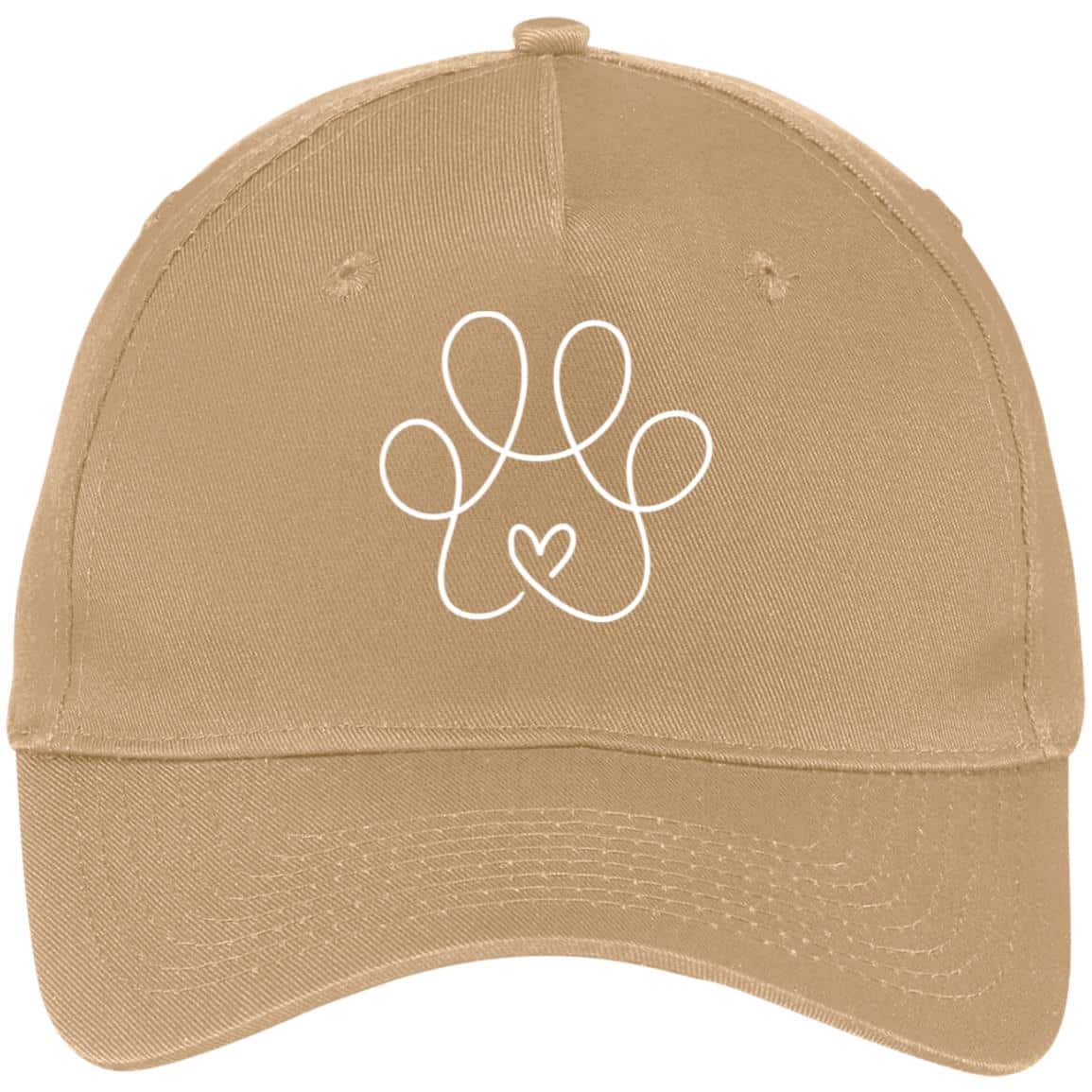 Paw Sketch 5-Panel Twill Cap Tan
