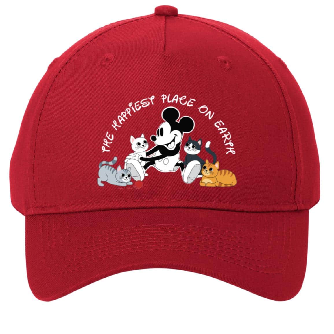 The Happiest Place On Earth 5-Panel Twill Cap Red