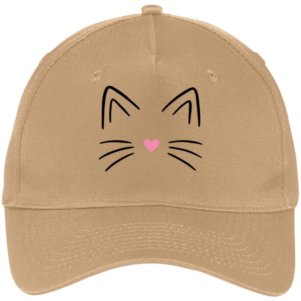 Kittie Face 5-Panel Twill Cap Tan