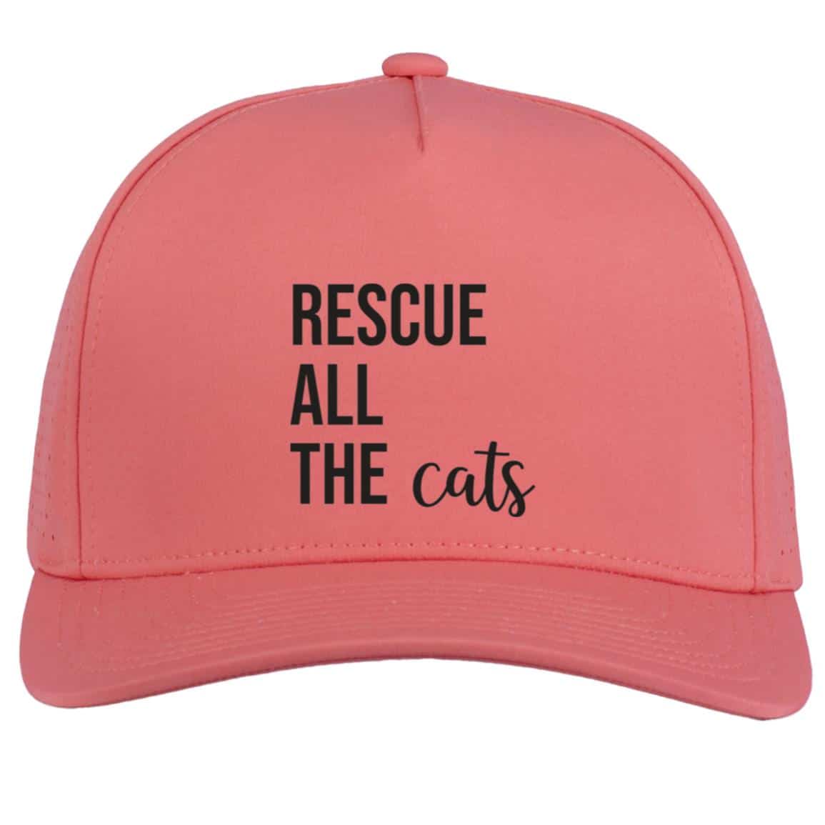 Rescue All The Cats Weekender Perforated Snapback Cap Salmon