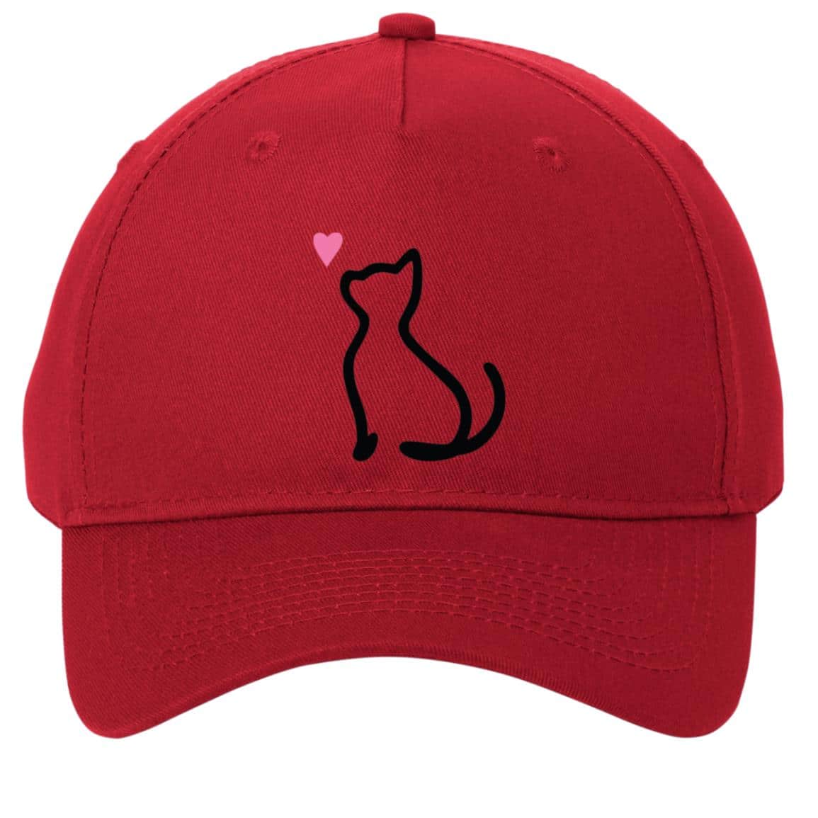 I Really Love This Cat 5-Panel Twill Cap Red