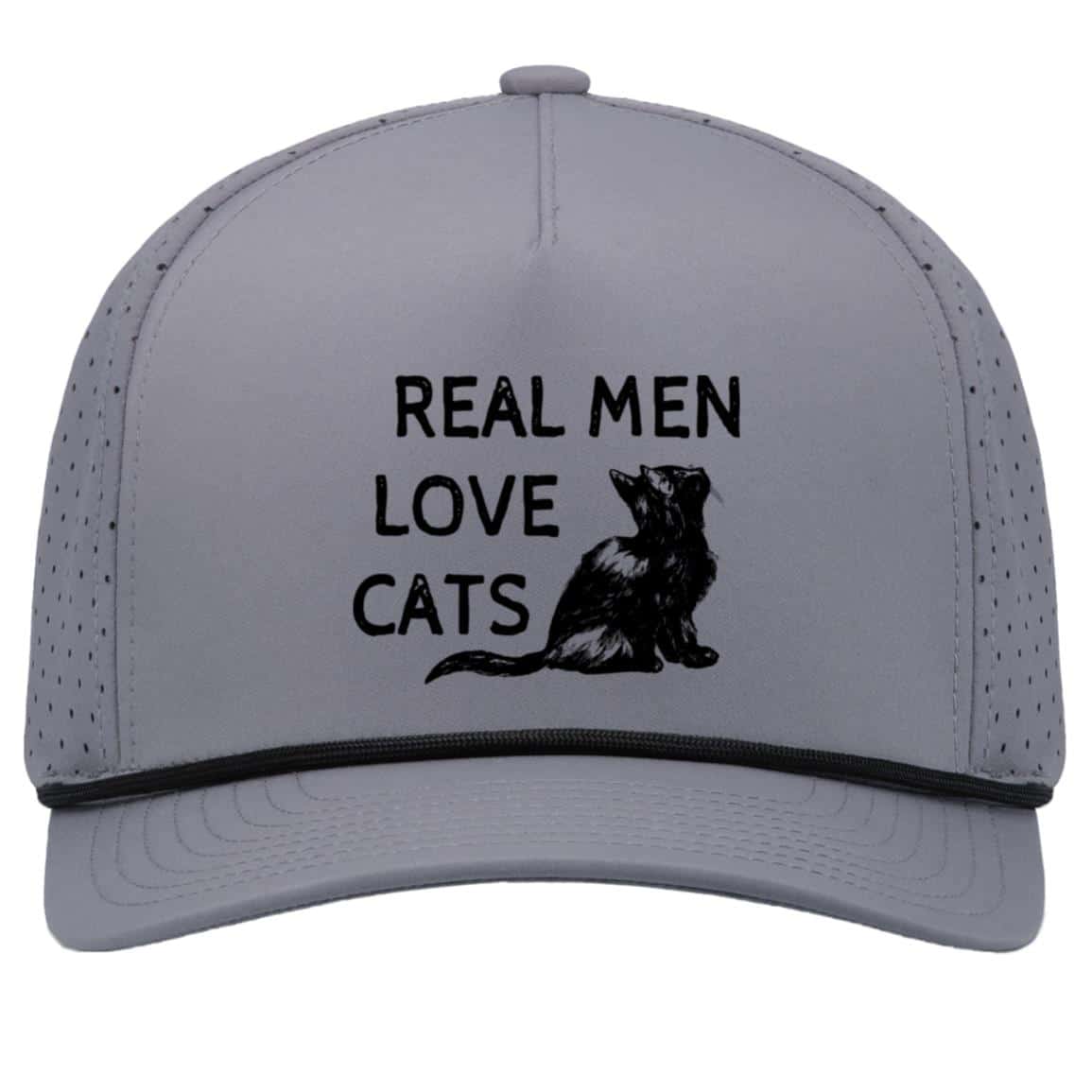 Real Men Love Cats Weekender Perforated Snapback Cap Grey