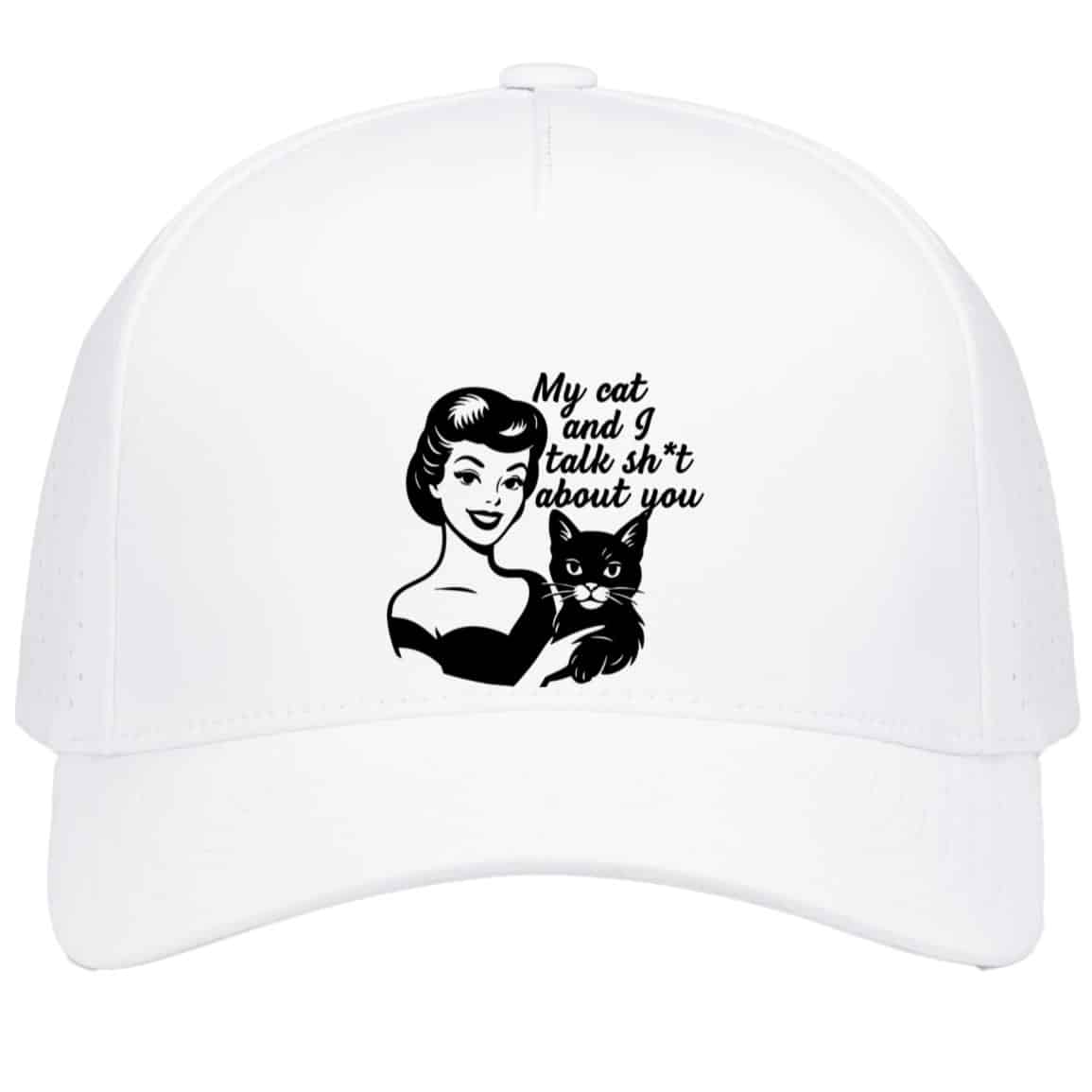 My Cat & I Weekender Perforated Snapback Cap White