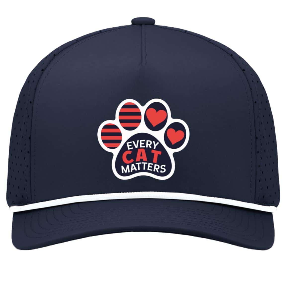 Every Cat Matters Weekender Perforated Snapback Cap Navy