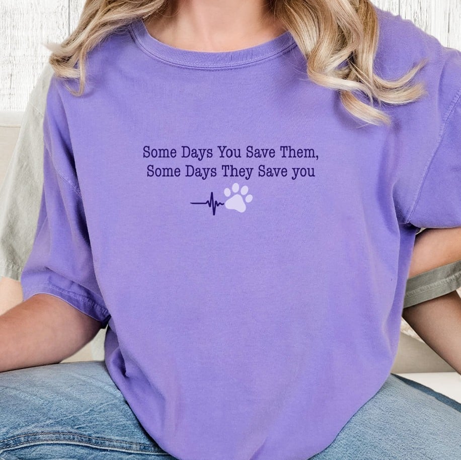 Comfort Colors Some Days They Save You Vintage Washed Tee - Violet